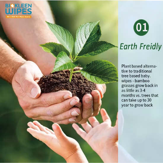 Biokleen OEM ODM Manufacturer Sample Customization Biodegradable Bamboo Wipes Natural Organic Baby Cleaning Wipes Eco Fragrance Water Wet Wipes Baby Wipes